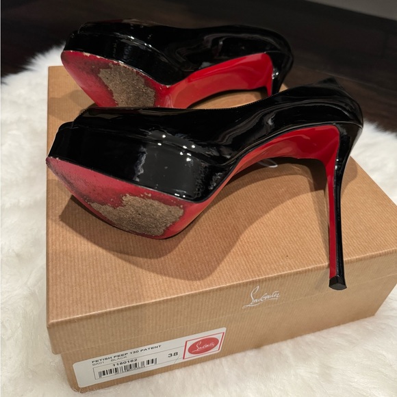 Christian Louboutin Fetish Peep Toe Pumps 130mm - Picture 9 of 10